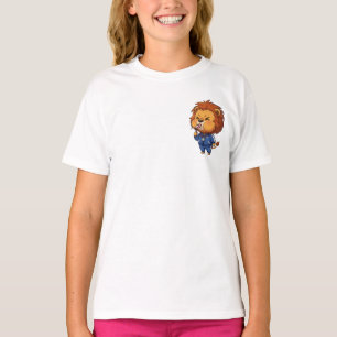 Camiseta Leão Treinador Assobiando Chibi Kids