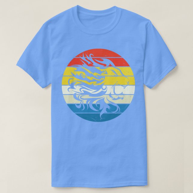 Camiseta Leão Tribal Retro Sunset Big Cat (Frente do Design)