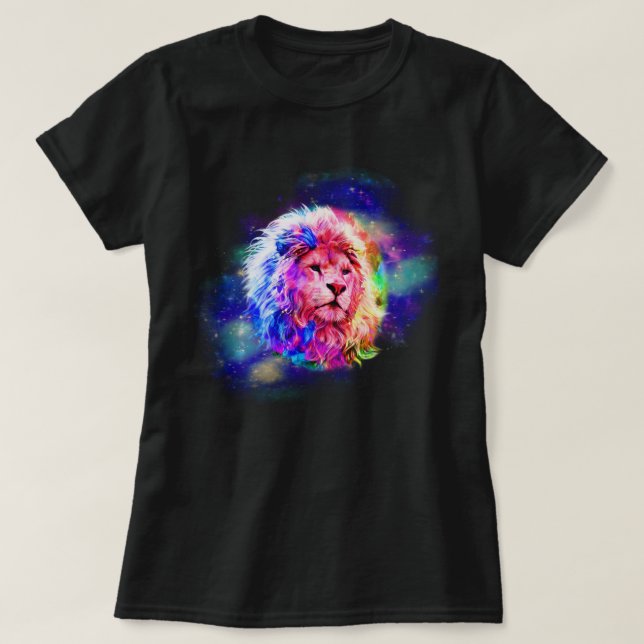 Camiseta Leão Uniforme de Divisão de Cores de Água (Frente do Design)