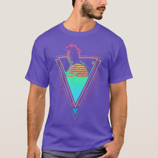 Camiseta Leão Vaporwave Synthwave 90s 80s Garoto do pôr do