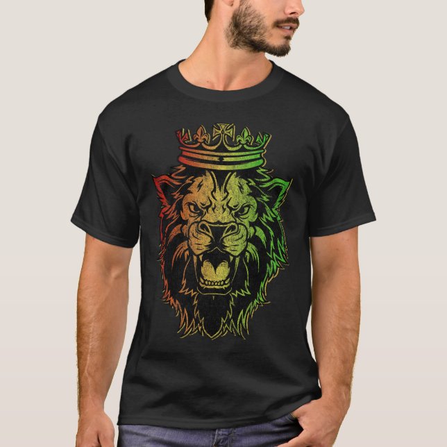 Camiseta Leão Vintage de Judah Rastafarian (Frente)