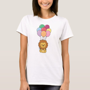 Camiseta Leão Voa Com Balões Coloridos
