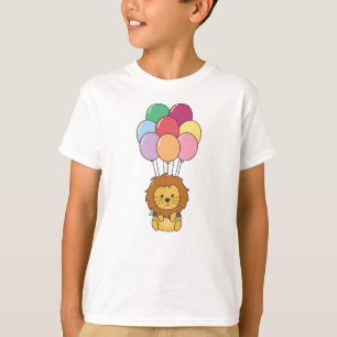 Camiseta Leão Voa Com Balões Coloridos