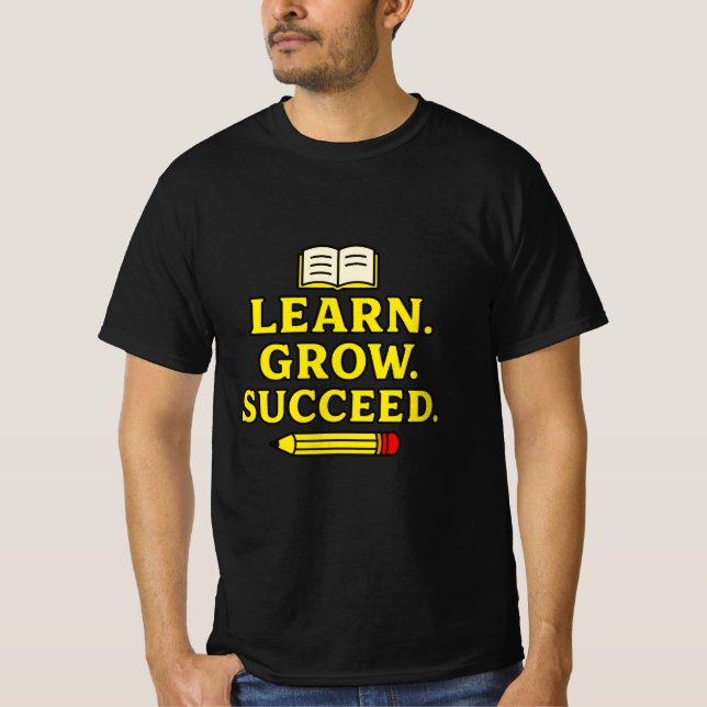 Camiseta Learn. Grow. Succeed. Inspirational Graphic (Frente)