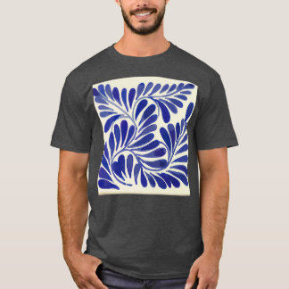 Camiseta Leaves branch cobalt blue talavera tile clay inter