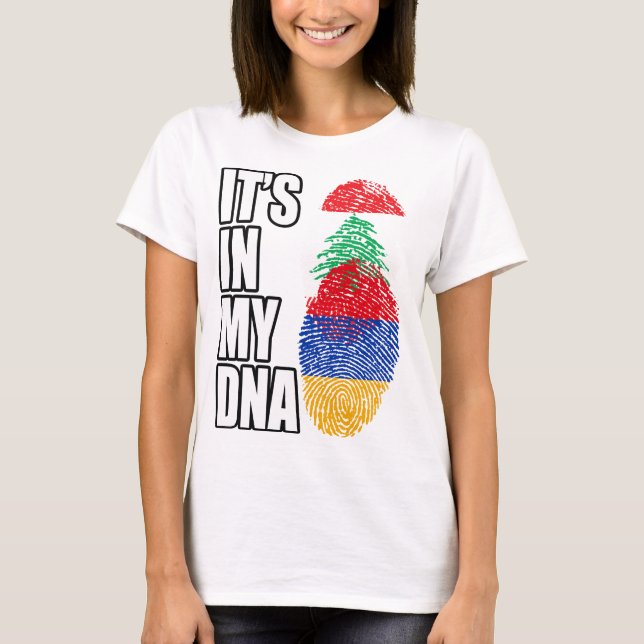Camiseta Lebanese And Armenian Mix Heritage DNA Flag (Frente)