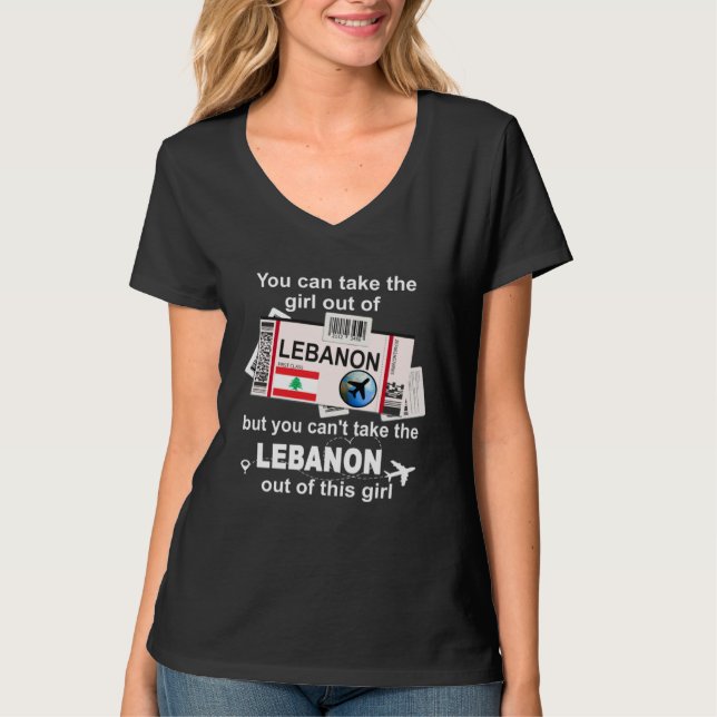 Camiseta Lebanon Boarding Pass  Lebanon Girl  Lebanon (Frente)