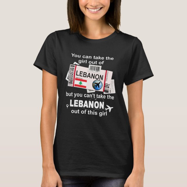 Camiseta Lebanon Boarding Pass  Lebanon Girl  Lebanon (Frente)