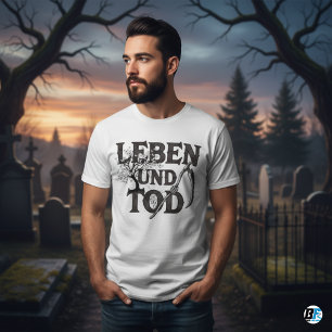 Camiseta Leben und Tod Foice Gótica   Vida & Morte