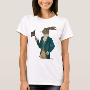 Camiseta Lebre em Casaco de Turquesa