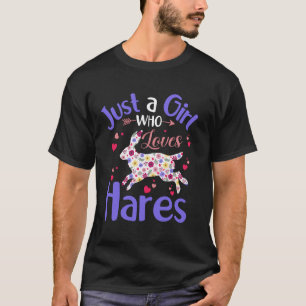 Camiseta Lebre Floral Garotas Mulheres Apenas Uma Garota Qu