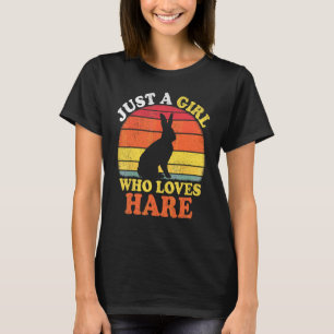 Camiseta Lebre  Vintage Apenas Uma Garota Que Ama Lebre