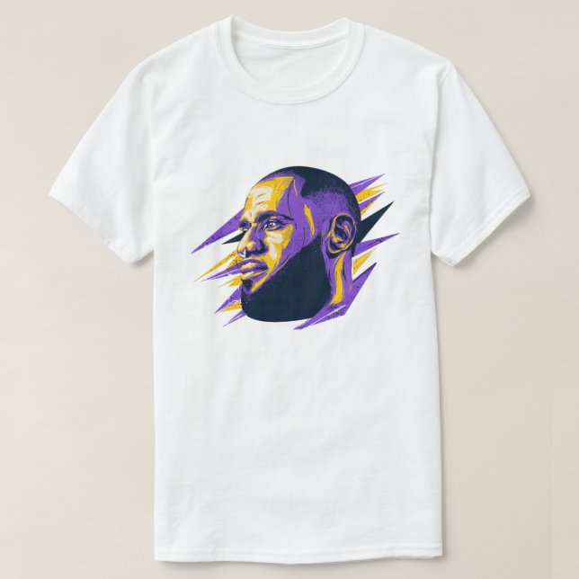 Camiseta LeBron James Stylized Portrait Illustration (Frente do Design)