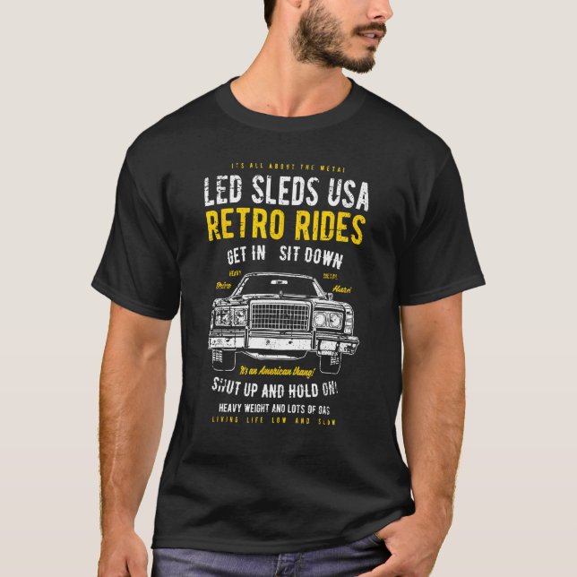 Camiseta Led Sleds Automotive Nostalgia Distressed Retro Ca (Frente)