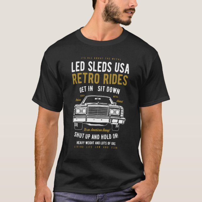 Camiseta Led Sleds Automotive Nostalgia Retro Car 14 (Frente)