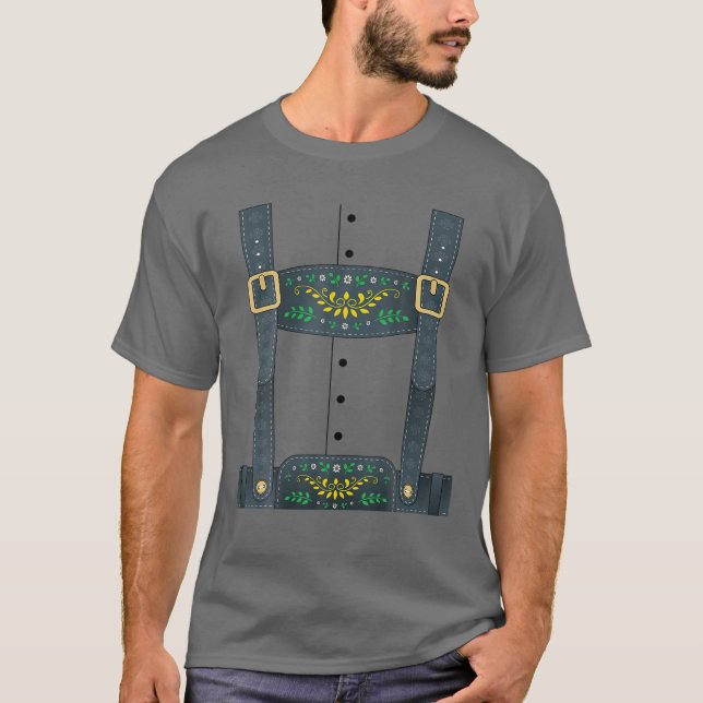 Camiseta Lederhosen Oktoberfest Ou Figurume De Halloween (Frente)