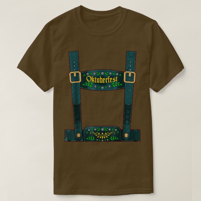 Camiseta Lederhosen Suspenders Oktoberfest Halloween Bavari (Frente do Design)