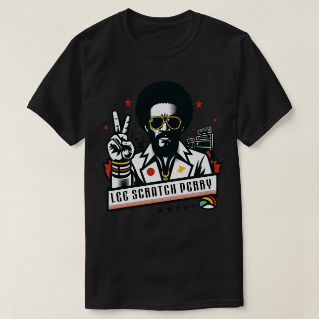 Camiseta Lee Scratch Perry Vintage Fan Art (Frente do Design)