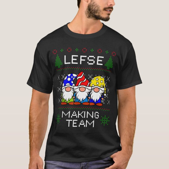 Camiseta Lefse Making Team Ugly Christmas Sweater  (Frente)