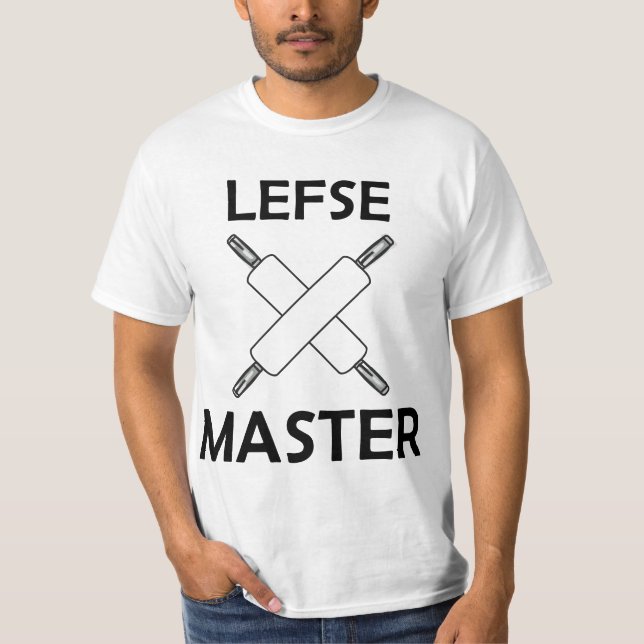Camiseta Lefse Master Crossed Rolling Pin Funny Norwegian F (Frente)