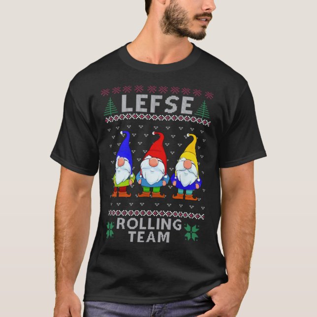 Camiseta Lefse Rolling Team God Jul Gnome Christmas Xmas (Frente)