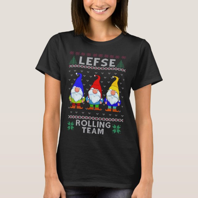 Camiseta Lefse Rolling Team God Jul Gnome Christmas Xmas (Frente)