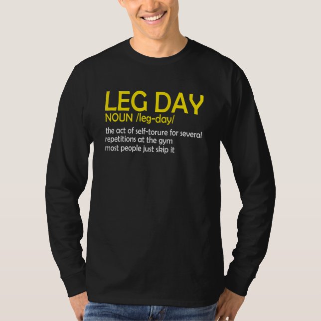 Camiseta Leg Day Definition Gym Pump Cover Oversized Gym Wo (Frente)