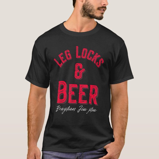 Camiseta Leg Locks & Beer  Brazilian Jiu Jitsu Mma Bjj (Frente)