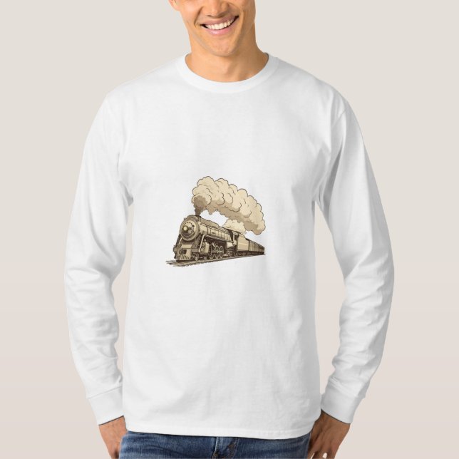 Camiseta Legado a vapor: Design clássico do comboio (Frente)