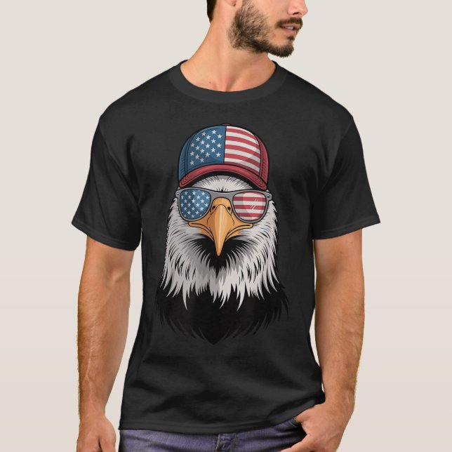 Camiseta Legal 4 De Julho De Eagle Usa Flag Sungles Indepen (Frente)