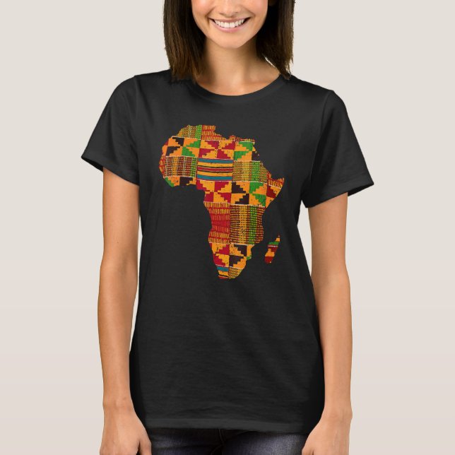 Camiseta Legal África Mapa do Kente Closure para Homens Mul (Frente)