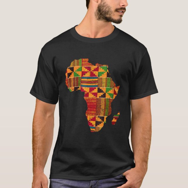 Camiseta Legal África Mapa do Kente Closure para Homens Mul (Frente)