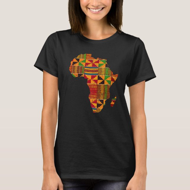 Camiseta Legal África Mapa do Kente Closure para Homens Mul (Frente)