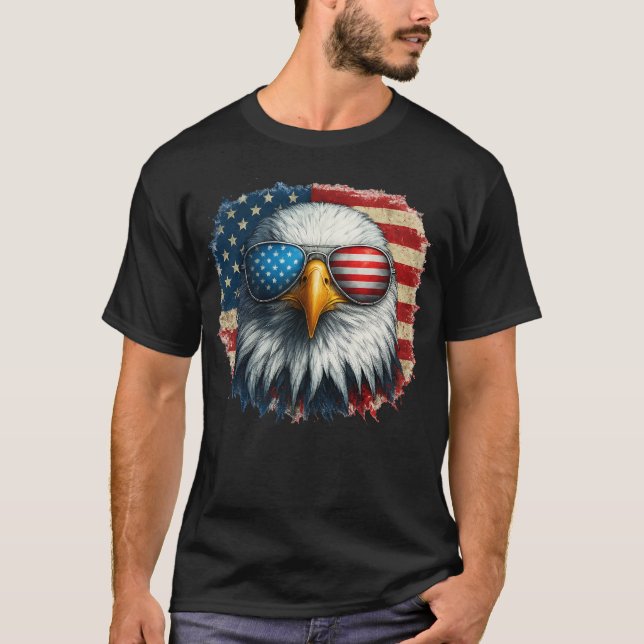 Camiseta Legal águia-baleeira americana sunglass Patriótico (Frente)