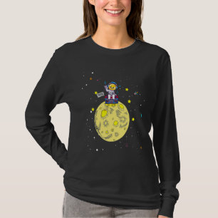 Camiseta Legal Astronauta Gato Na Lua Profundamente No Espa