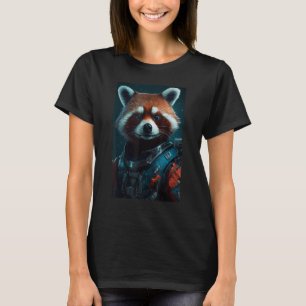 Camiseta Legal Astronauta Vermelho Panda Engraçado Ente Ani