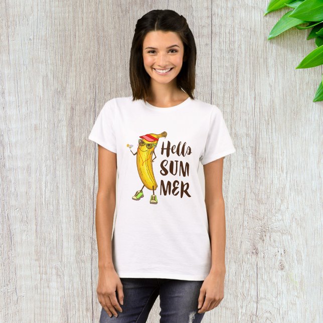 Camiseta Legal Banana Hello Summer Funny Fruta tropical (Criador carregado)