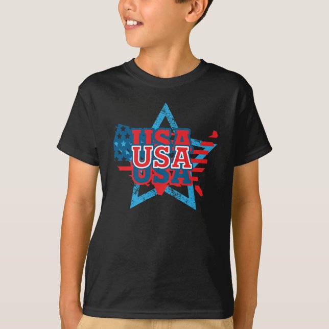 Camiseta Legal bandeira americana Color Star - AMOR EUA (Frente)