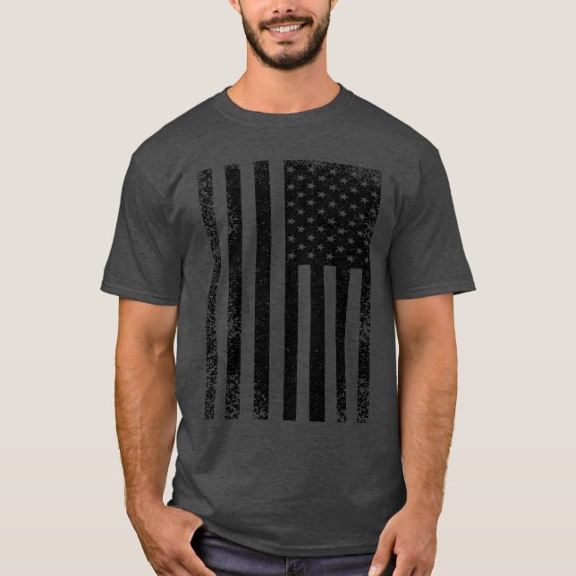 Camiseta Legal bandeira negra e branca americana (Frente)