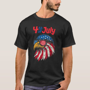 Camiseta Legal Bandeira Patriótica Óculos escuros 4 de julh