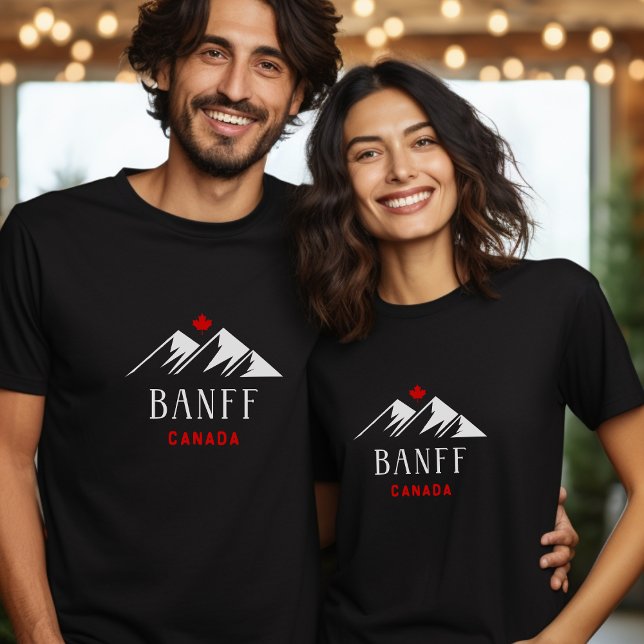 Camiseta Legal Banff Canada Mountain Maple Leaf Dark Color (Criador carregado)