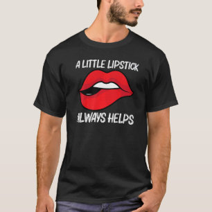 Camiseta Legal Batom Para Homens Maquiagem Cosmética