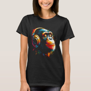 Camiseta Legal Bonobo Macaco Fone de Ouvido Música Art Nata