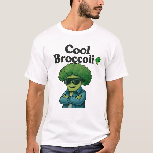 Camiseta Legal Broccoli 🥦 Cartoon Engraçado Veggie (Frente)