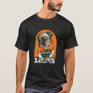 Camiseta Legal Cachorro Com Lâmpada Solar Vestindo Laranja