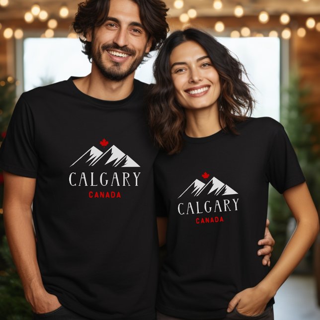 Camiseta Legal Calgary Canada Mountain Maple Leaf Dark (Criador carregado)