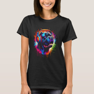 Camiseta Legal Cane Corso Cão Fone de Ouvido Música Natal