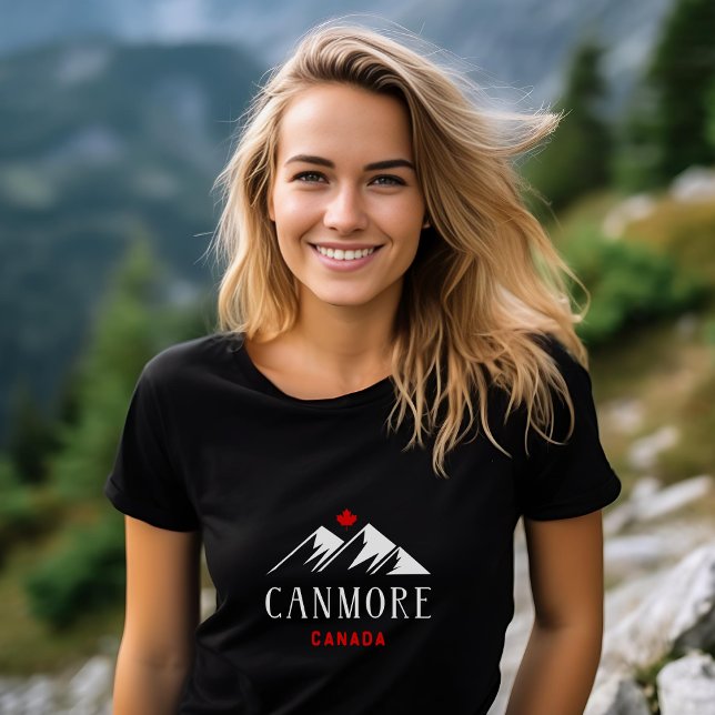 Camiseta Legal Canmore Canadá Montanhas Mapeando Folha Escu (Criador carregado)
