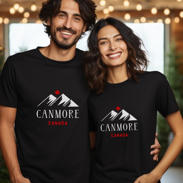 Camiseta Legal Canmore Canadá Montanhas Mapeando Folha Escu (Criador carregado)