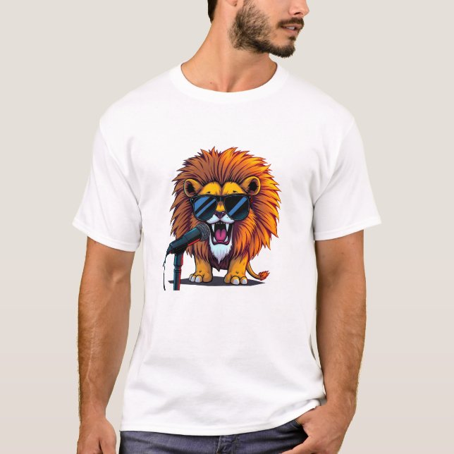 Camiseta Legal cantoria de leões com microfone (Frente)